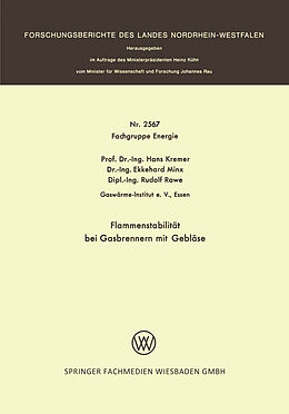 E-Book (pdf) Flammenstabilität bei Gasbrennern mit Gebläse von Hans Kremer