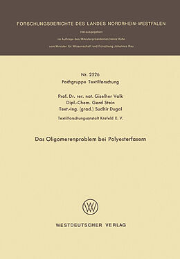 E-Book (pdf) Das Oligomerenproblem bei Polyesterfasern von Giselher Valk