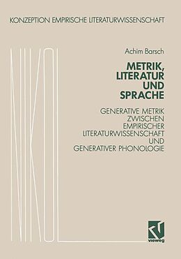 E-Book (pdf) Metrik, Literatur und Sprache von Achim Barsch