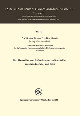 E-Book (pdf) Das Herstellen von Außenborden an Blechteilen zwischen Stempel und Ring von Otto Kienzle