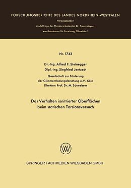 E-Book (pdf) Das Verhalten ionitrierter Oberflächen beim statischen Torsionsversuch von Alfred Friedrich Steinegger