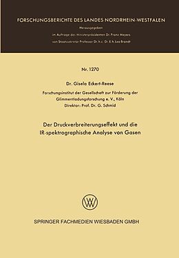 E-Book (pdf) Der Druckverbreiterungseffekt und die IR-spektrographische Analyse von Gasen von Gisela Eckert-Reese