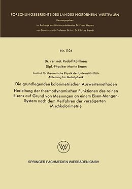E-Book (pdf) Die grundlegenden kalorimetrischen Auswertemethoden von Rudolf Kohlhaas