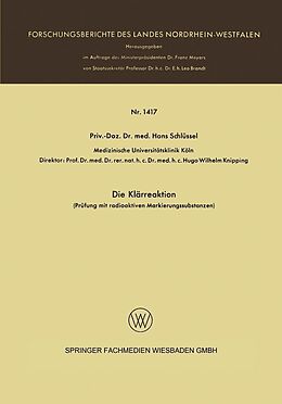 E-Book (pdf) Die Klärreaktion von Hans Schlüssel