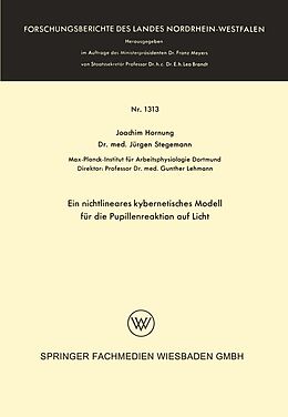 E-Book (pdf) Ein nichtlineares kybernetisches Modell für die Pupillenreaktion auf Licht von Joachim Hornung