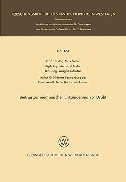 E-Book (pdf) Beitrag zur mechanischen Entzunderung von Draht von Max Vater