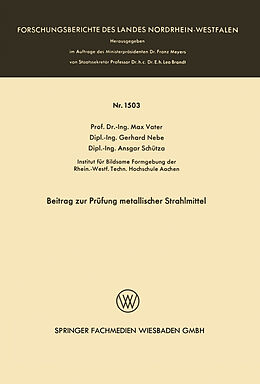 E-Book (pdf) Beitrag zur Prüfung metallischer Strahlmittel von Max Vater