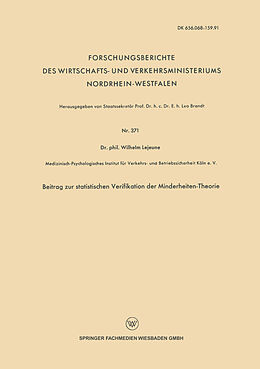 E-Book (pdf) Beitrag zur statistischen Verifikation der Minderheiten-Theorie von Wilhelm Lejeune