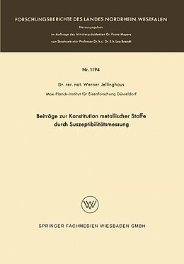 E-Book (pdf) Beiträge zur Konstitution metallischer Stoffe durch Suszeptibilitätsmessung von Werner Jellinghaus