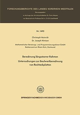 E-Book (pdf) Berechnung längsstarrer Rahmen / Untersuchungen zur Beulwertberechnung von Rechteckplatten von Christoph Heinrich, Joseph Hintzen