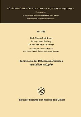 E-Book (pdf) Bestimmung des Diffusionskoeffizienten von Kalium in Kupfer von Alfred Krings