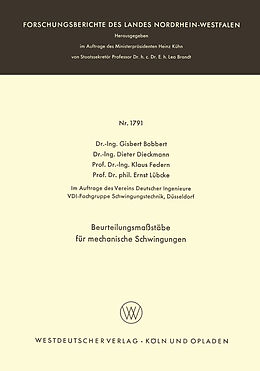 E-Book (pdf) Beurteilungsmaßstäbe für mechanische Schwingungen von Gisbert Bobbert, Dieter Dieckmann, Klaus Federn