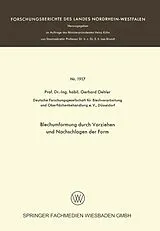 E-Book (pdf) Blechumformung durch Vorziehen und Nachschlagen der Form von Gerhard Oehler
