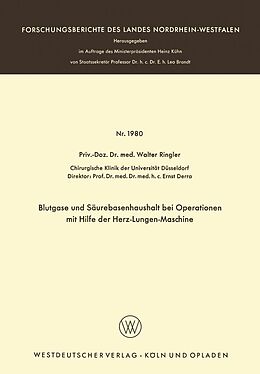 E-Book (pdf) Blutgase und Säurebasenhaushalt bei Operationen mit der Herz-Lungen-Maschine von Walter Ringler