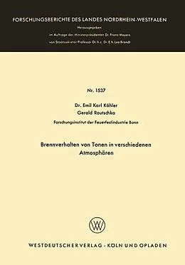 E-Book (pdf) Brennverhalten von Tonen in verschiedenen Atmosphären von Emil Karl Köhler