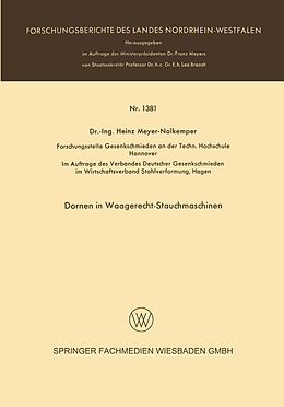E-Book (pdf) Dornen in Waagerecht-Stauchmaschinen von Heinz Meyer-Nolkemper