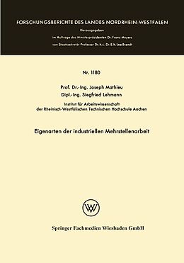 E-Book (pdf) Eigenarten der industriellen Mehrstellenarbeit von Joseph Mathieu