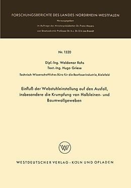 E-Book (pdf) Einfluß der Webstuhleinstellung auf den Ausfall, insbesondere die Krumpfung von Halbleinen- und Baumwollgeweben von Waldemar Rohs