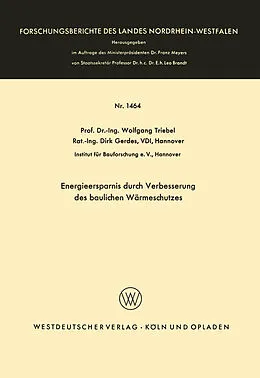 E-Book (pdf) Energieersparnis durch Verbesserung des baulichen Wärmeschutzes von Wolfgang Triebel