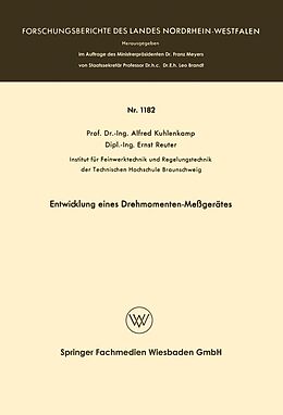 E-Book (pdf) Entwicklung eines Drehmomenten-Meßgerätes von Alfred Kuhlenkamp