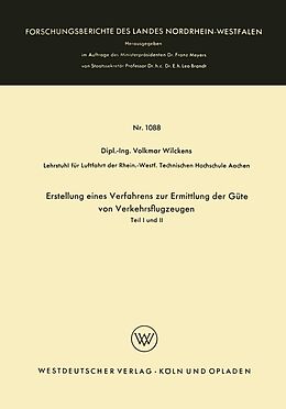 E-Book (pdf) Erstellung eines Verfahrens zur Ermittlung der Güte von Verkehrsflugzeugen von Volkmar Wilckens