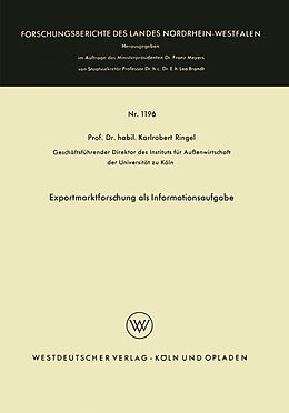 E-Book (pdf) Exportmarktforschung als Informationsaufgabe von Karl Robert Ringel