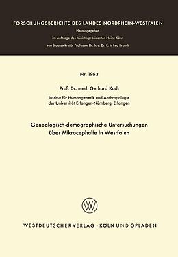 E-Book (pdf) Genealogisch-demographische Untersuchungen über Mikrocephalie in Westfalen von Gerhard Koch