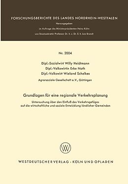 E-Book (pdf) Grundlagen für eine regionale Verkehrsplanung von Willy Heidtmann
