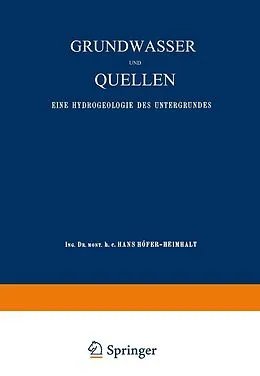 E-Book (pdf) Grundwasser und Quellen von Hans Höfer
