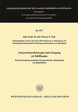 E-Book (pdf) Interpretationsleistungen beim Umgang mit Schiffsradar von Werner H. Tack