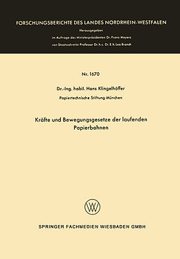 E-Book (pdf) Kräfte und Bewegungsgesetze der laufenden Papierbahnen von Hans Klingelhöffer
