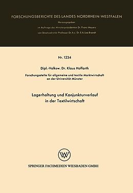 E-Book (pdf) Lagerhaltung und Konjunkturverlauf in der Textilwirtschaft von Klaus Hoffarth
