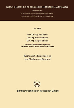 E-Book (pdf) Mechanische Entzunderung von Blechen und Bändern von Max Vater