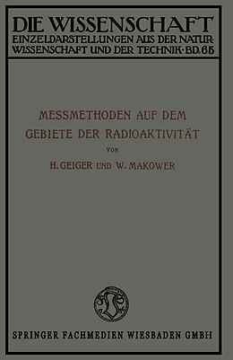 E-Book (pdf) Meßmethoden auf dem Gebiete der Radioaktivität von Hans Geiger