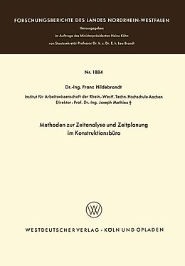 E-Book (pdf) Methoden zur Zeitanalyse und Zeitplanung im Konstruktionsbüro von Franz Hildebrandt