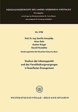 E-Book (pdf) Studium der Inhomogenität und des Verschlackungsvorganges in feuerfesten Erzeugnissen von Kamillo Konopicky