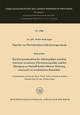 E-Book (pdf) Theorien zur Formalanalyse mehrstimmiger Musik von Walter Reckziegel