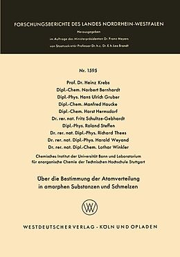 E-Book (pdf) Über die Bestimmung der Atomverteilung in amorphen Substanzen und Schmelzen von Heinz Krebs