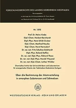 E-Book (pdf) Über die Bestimmung der Atomverteilung in amorphen Substanzen und Schmelzen von Heinz Krebs