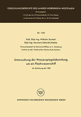E-Book (pdf) Untersuchung der Wasserspiegelabsenkung um ein Flachwasserschiff von Wilhelm Sturtzel