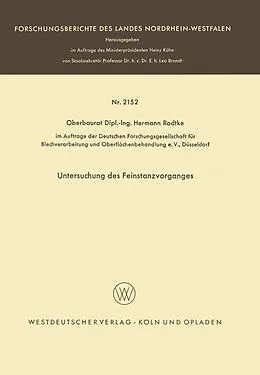 E-Book (pdf) Untersuchung des Feinstanzvorganges von Hermann Radtke