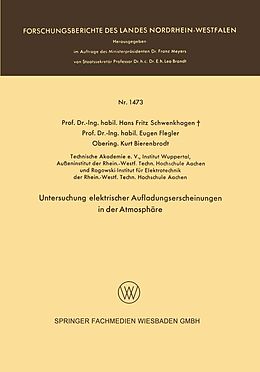 E-Book (pdf) Untersuchung elektrischer Aufladungserscheinungen in der Atmosphäre von Hans Fritz Schwenkhagen