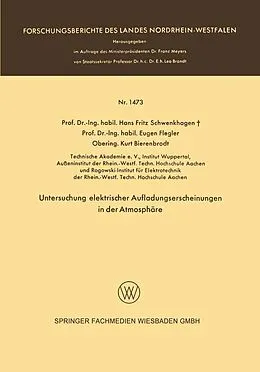 E-Book (pdf) Untersuchung elektrischer Aufladungserscheinungen in der Atmosphäre von Hans Fritz Schwenkhagen