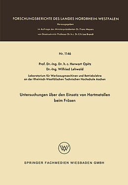 E-Book (pdf) Untersuchungen über den Einsatz von Hartmetallen beim Fräsen von Herwart Opitz