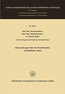 E-Book (pdf) Untersuchungen über die Kondensation verschiedener Gase von Dietrich Bachner