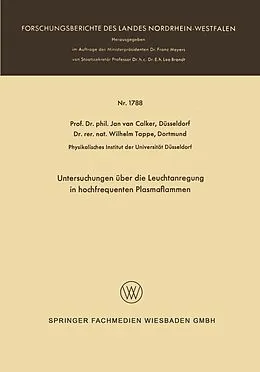 E-Book (pdf) Untersuchungen über die Leuchtanregung in hochfrequenten Plasmaflammen von Jan van Calker