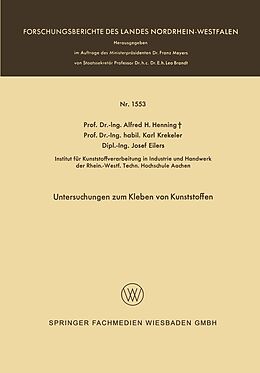 E-Book (pdf) Untersuchungen zum Kleben von Kunststoffen von Alfred Hermann Henning