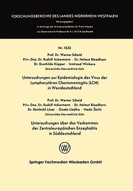 E-Book (pdf) Untersuchungen zur Epidemiologie des Virus der Lymphocytären Choriomeningitis (LCM) in Westdeutschland von Werner Scheid
