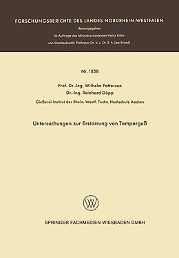E-Book (pdf) Untersuchungen zur Erstarrung von Temperguß von Wilhelm Patterson