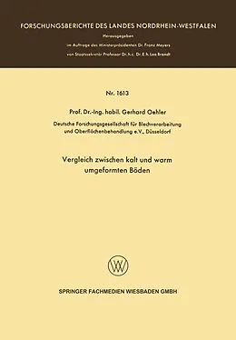 E-Book (pdf) Vergleich zwischen kalt und warm umgeformten Böden von Gerhard Oehler